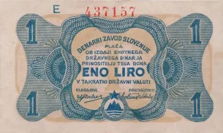Yugoslavia 1 Lira, 1944 obverse