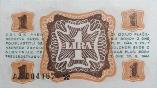 Yugoslavia 1 Lira, 1944 reverse