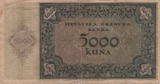Yugoslavia 5.000 Kuna, 1943 reverse
