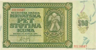 Yugoslavia 500 Kuna, 1941 obverse