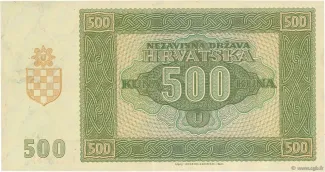 Yugoslavia 500 Kuna, 1941 reverse