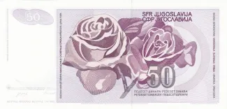 Yugoslavia 50 Dinara, 1990 reverse
