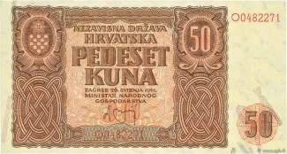 Yugoslavia 50 Kuna, 1941 obverse