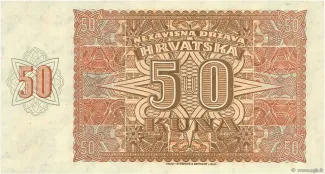 Yugoslavia 50 Kuna, 1941 reverse