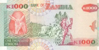 Zambia 1.000 Kwacha, 1992-2003 reverse
