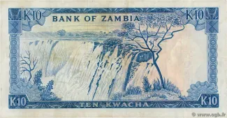 Zambia 10 Kwacha, 1969 reverse