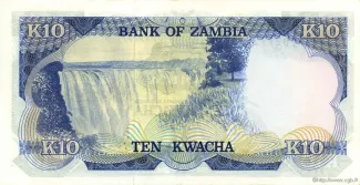 Zambia 10 Kwacha, 1974 reverse