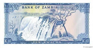 Zambia 10 Kwacha, 1976 reverse