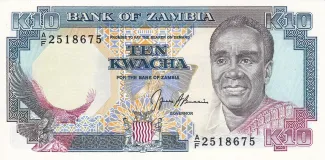 Zambia 10 Kwacha, 1990 image