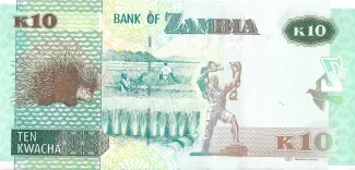 Zambia 10 Kwacha, 2015-2022 reverse