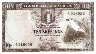 Zambia 10 Shillings, 1964