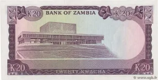 Zambia 20 Kwacha, 1969 reverse