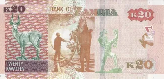 Zambia 20 Kwacha, 2015-2022 reverse