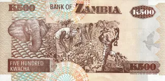 Zambia 500 Kwacha, 1992-2003 reverse