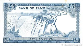 Zambia 5 Pounds, 1964 reverse