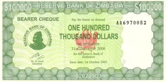Zimbabwe 100 000, 2005 image