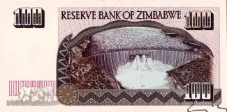 Zimbabwe 100 Dollars, 1995 reverse