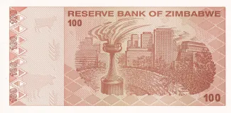Zimbabwe 100 Dollars, 2009 reverse