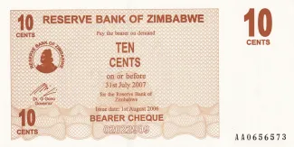 Zimbabwe 10 Cents, 2006 image