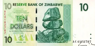 Zimbabwe 10 Dollars, 2007 image