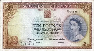 Zimbabwe 10 Pounds, 1953-1954