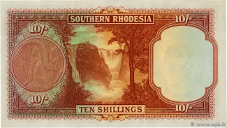 Southern Rhodesia 10 Shillings, 1939-1951 reverse
