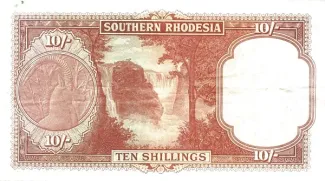 Southern Rhodesia 10 Shillings, 1952-1953 reverse