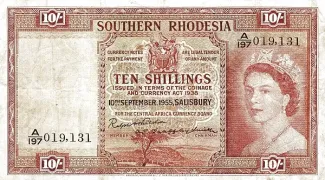 Zimbabwe 10 Shillings, 1955