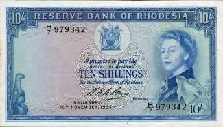 Zimbabwe 10 Shillings, 1964 image