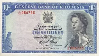 Zimbabwe 10 Shillings, 1968 image