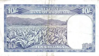 Rhodesia 10 Shillings, 1966-1968 reverse