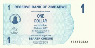 Zimbabwe 1 Dollar, 2006 image