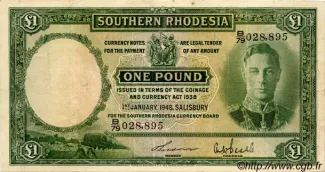 Zimbabwe 1 Pound, 1939-1951
