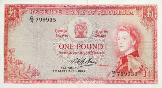 Zimbabwe 1 Pound, 1964 image