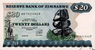 Zimbabwe 20 Dollars, 1994 image