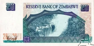Zimbabwe 20 Dollars, 1997 reverse