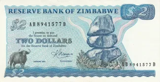 Zimbabwe 2 Dollars, 1994 image