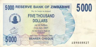 Zimbabwe 5.000 Dollars, 2007 image