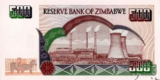 Zimbabwe 500 Dollars, 2001-2004 reverse