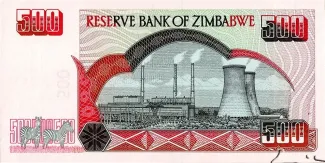 Zimbabwe 500 Dollars, 2001 reverse