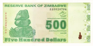 Zimbabwe 500 Dollars, 2009 image