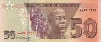 Zimbabwe 50 Dollars, 2020 reverse