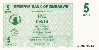 Zimbabwe 5 Cents, 2006 image