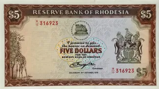 Zimbabwe 5 Dollars, 1979 image