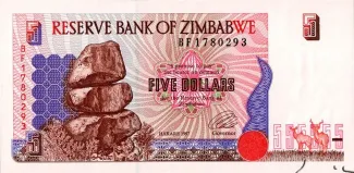 Zimbabwe 5 Dollars, 1997 image