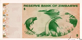 Zimbabwe 5 Dollars, 2009 reverse