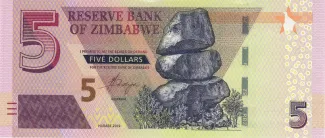 Zimbabwe 5 Dollars, 2019 image
