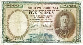 Zimbabwe 5 Pounds, 1939-1952