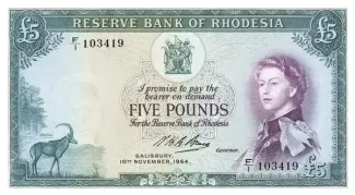 Zimbabwe 5 Pounds, 1964 image