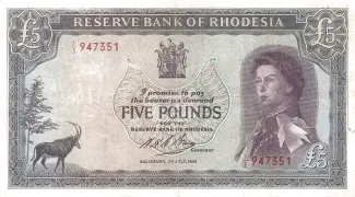 Zimbabwe 5 Pounds, 1966 image